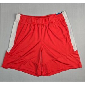 DSG Boys Knit Performance Shorts Red White Athletic Fit Internal Drawcord Size L